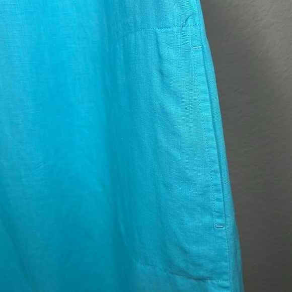 J.Jill Love Linen 100% Linen V-Neck Shift Dress Ocean Blue Size XS - Picture 5 of 12